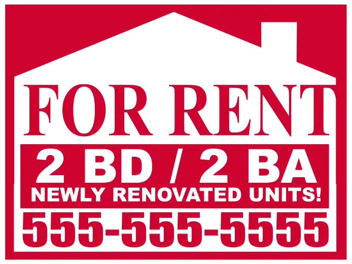 For Rent Sign - Yard Template For Rent Sign - Yard Template