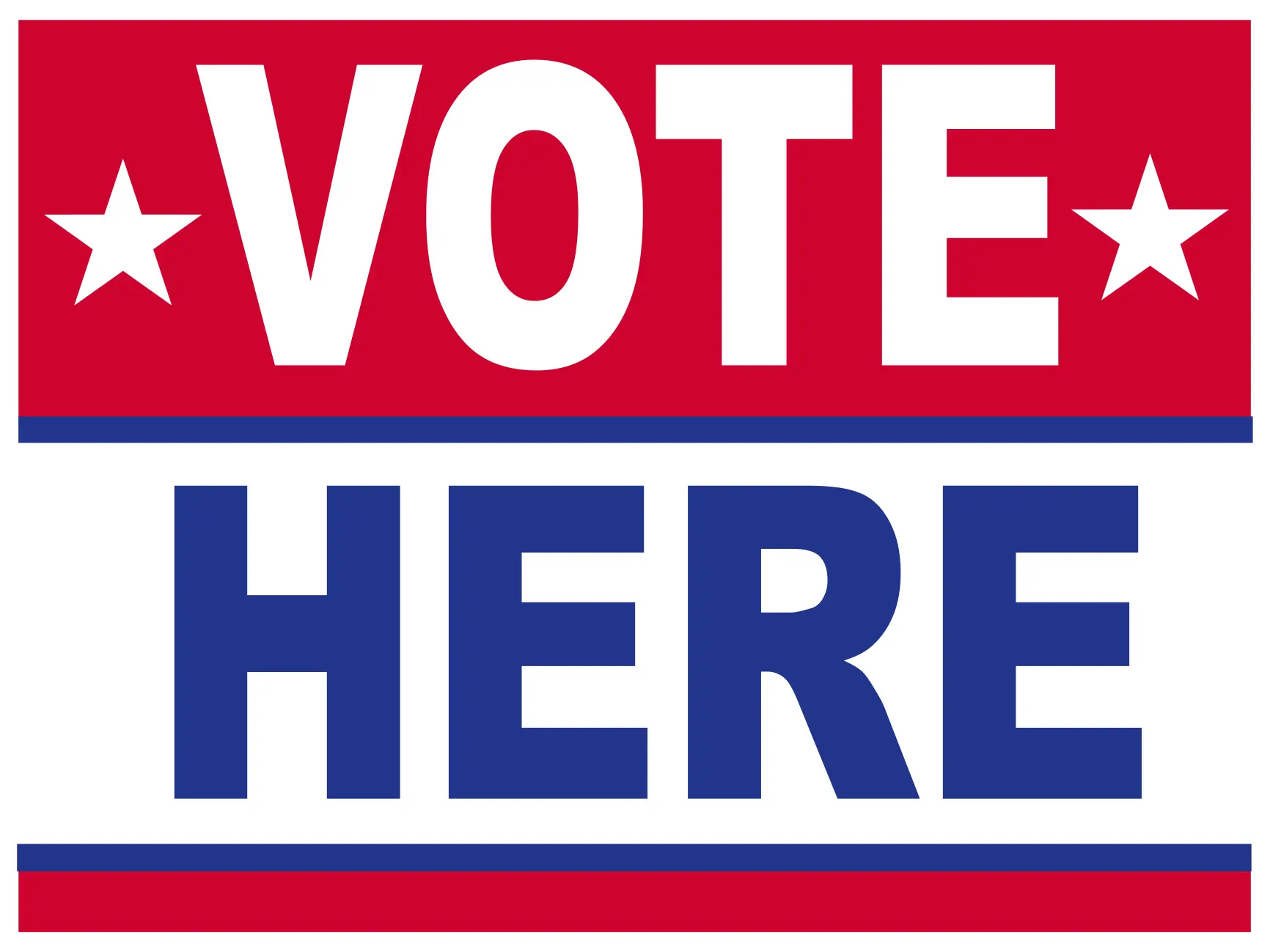 Vote Here Sign Template - Red, White & Blue